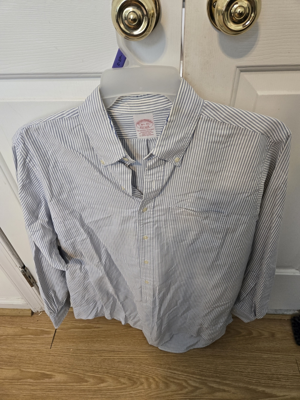 Brooks Brothers Blue and White Striped Button-Down Shirt - Men